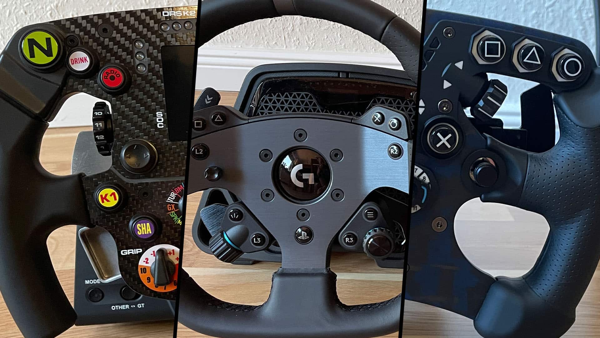 Volants dans le test :Fanatec, Thrustmaster ou Logitech 